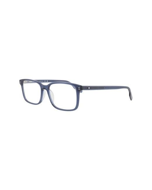 Montblanc Multicolor 54Mm Rectangular Optical Glasses for men