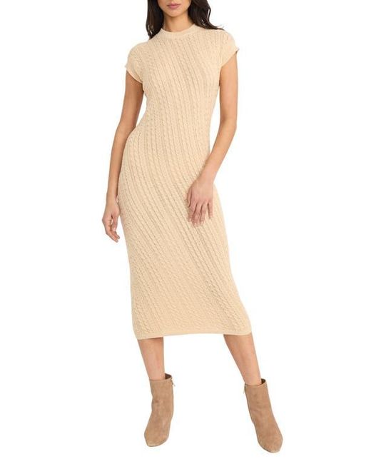 The Good Journey Natural Cap Sleeve Midi Sweater Dress