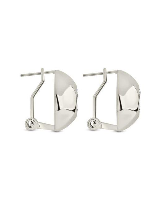 Sterling Forever Metallic Zora Cubic Zirconia Dome Stud Earrings