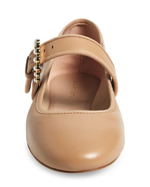 Stuart Weitzman Brown Piper Mary Jane Ballet Flat