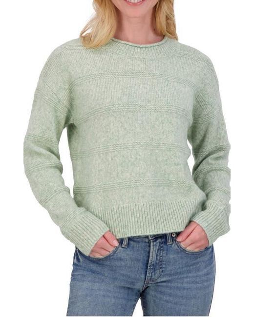 Lucky Brand Green Textured Crewneck Sweater