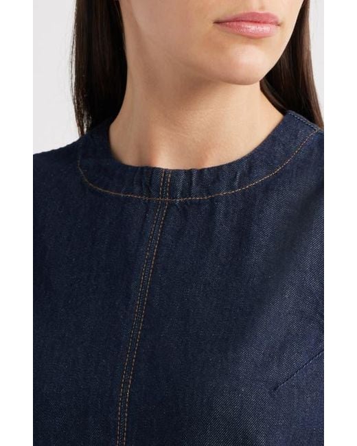 Madewell Boxy Sleeveless Denim Shift Dress in Blue | Lyst