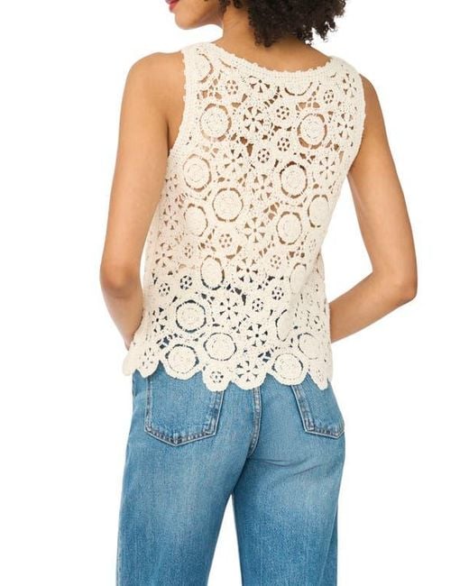 1.STATE Blue Open Knit Tank
