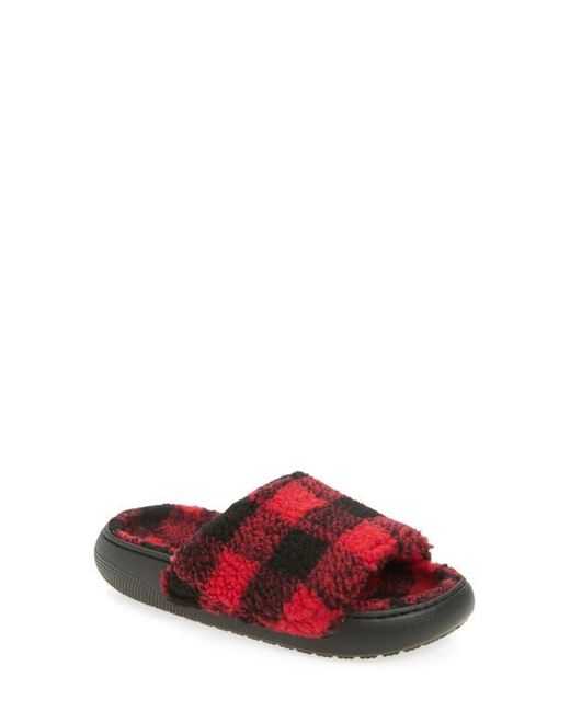 CROCSTM Red Classic Buffalo Check Slide Slipper
