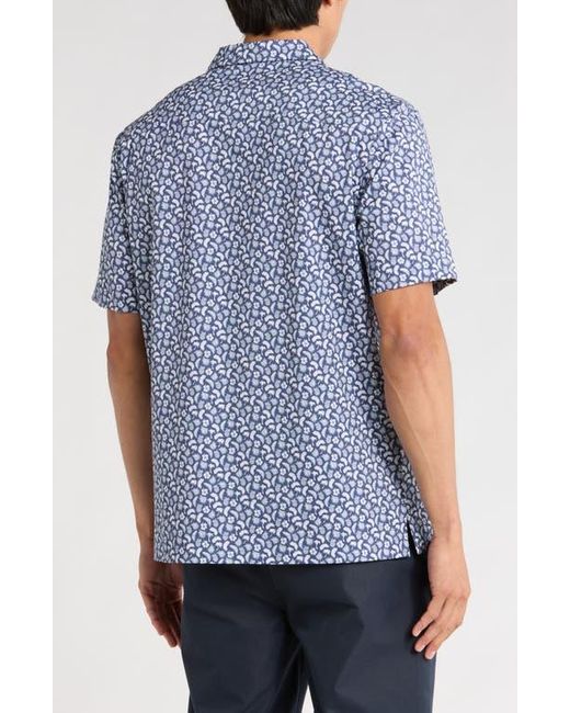 Bugatchi Blue Ooohcotton Short Sleeve Button-Up Shirt for men