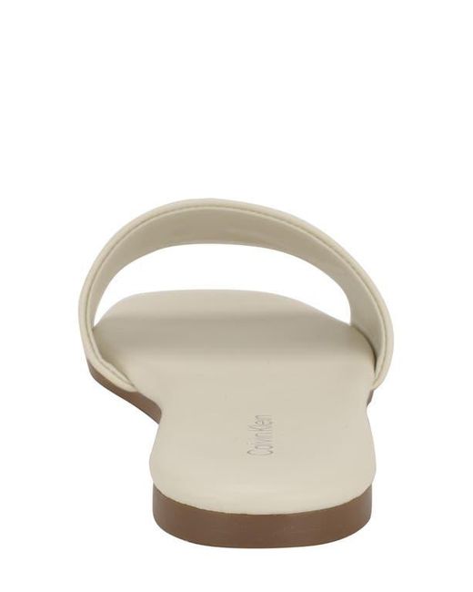 Calvin Klein White Yancie 2 Slide Sandal