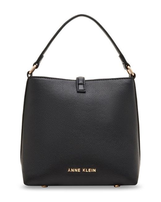 Anne Klein Black Top Handle Bucket Bag