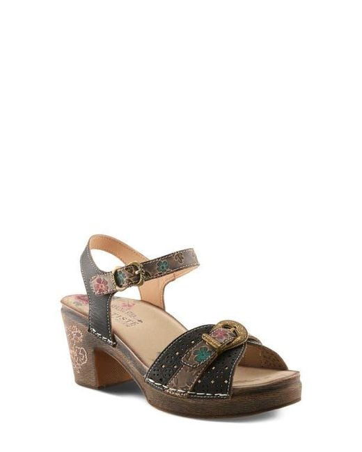 Spring Step Multicolor Upperbuck Ankle Strap Platform Sandal