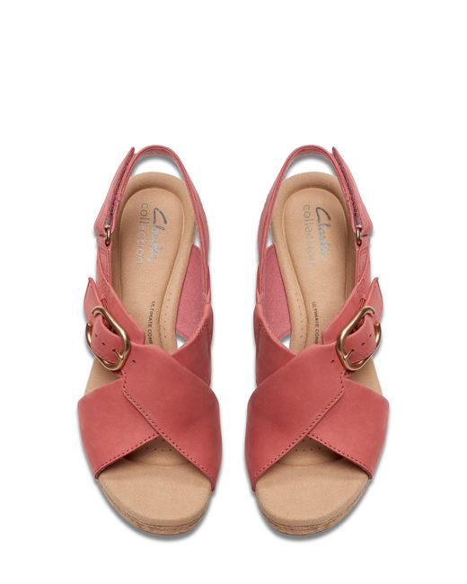 Clarks Pink Giselle Dove Platform Sandal
