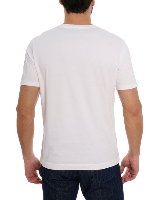 Robert Graham White Paisley Frenchie Cotton Graphic T-shirt for men