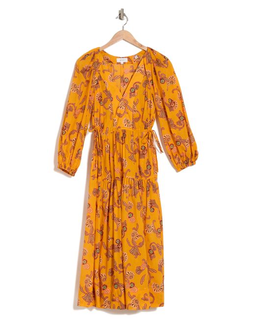 A.L.C. Orange Sayer Long Sleeve Cotton Dress