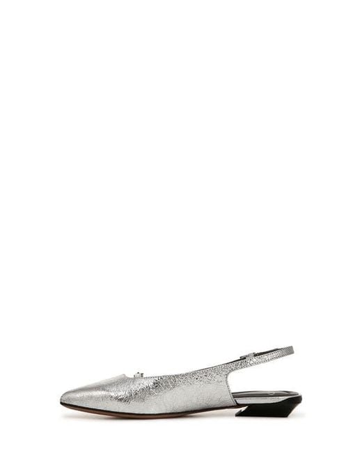 Sarto White Emma Slingback Pointed Toe Flat