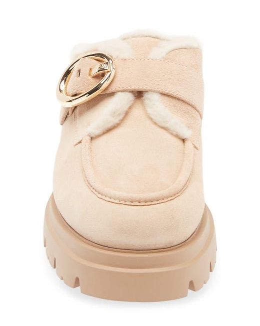 Stuart Weitzman Natural Benni Genuine Shearling Mule
