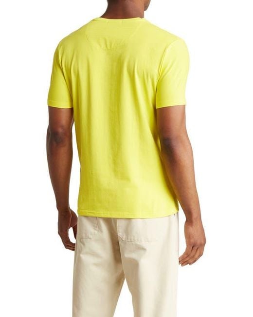 T.R. Premium Yellow Solid Cotton V-Neck Tee for men