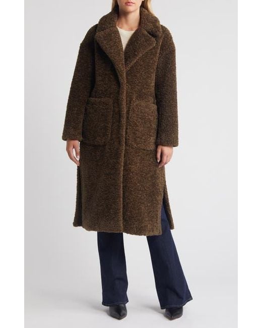 BCBGMAXAZRIA Faux Shearling Teddy Coat in Brown | Lyst