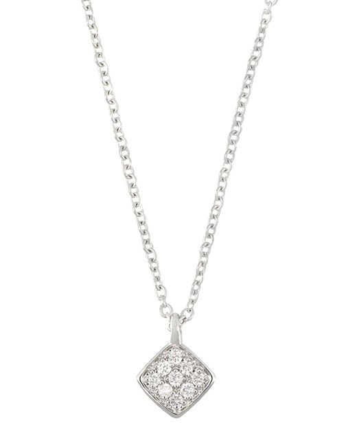 Bony Levy Metallic 18k White Gold Pave Diamond Petite Pendant Necklace - 0.05 Ctw