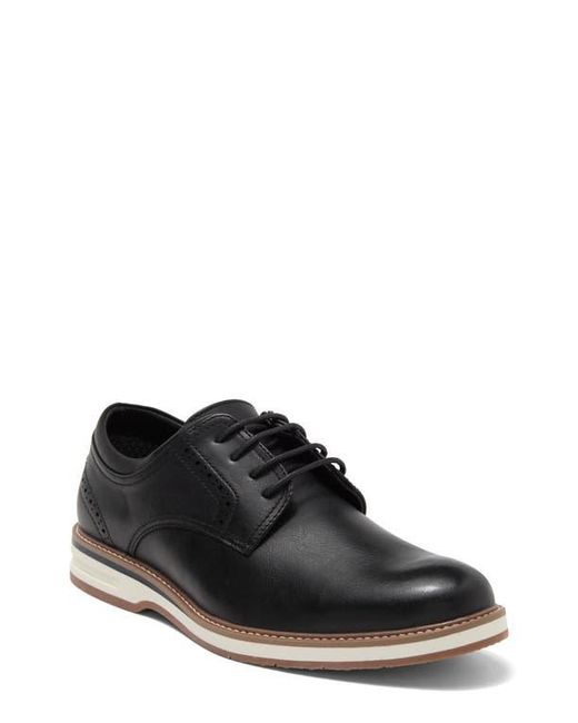Gordon Rush Black Burnished Plain-Toe Derby Shoes for men