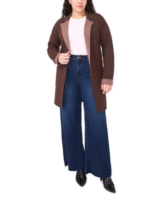 Halogen® Blue Lapel Long Cardigan