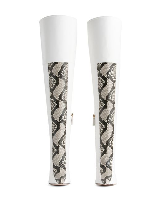 the koko snake embossed over the knee boot good american