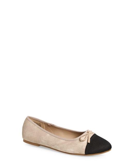 Tahari Natural Geneva Cap Toe Ballet Flat