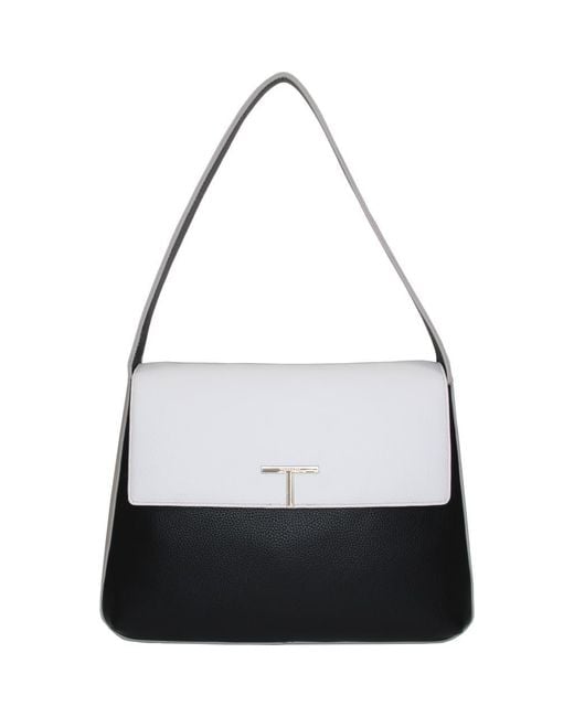 Tahari Black Logan Flap Shoulder Bag