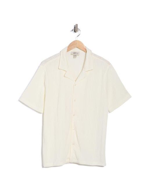 INDUSTRY REPUBLIC CLOTHING White Textured Camp Shirt for men