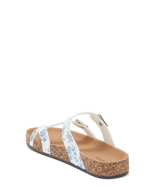 Top Moda White Amara Toe Loop Sandal
