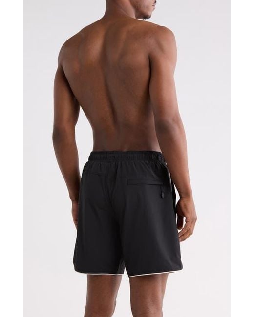 Volcom Black Piping Swim Trunks for men