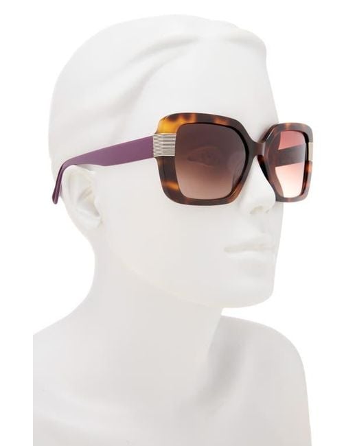 Ted Baker Brown 56Mm Gradient Square Sunglasses