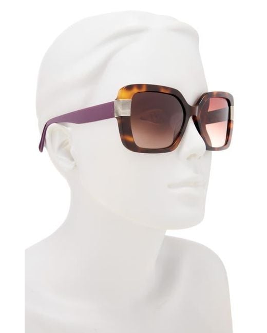 Ted Baker Brown 56Mm Gradient Square Sunglasses