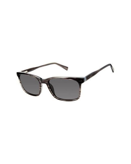 Ted Baker Gray 56Mm Polarized Rectangular Sunglasses for men