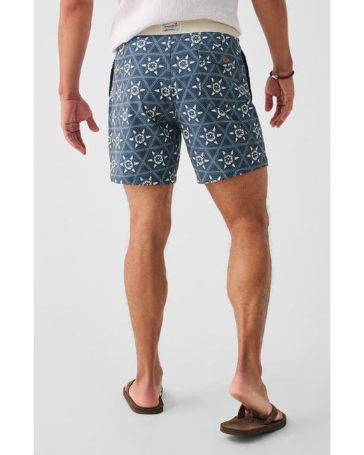 Faherty Brand Blue Biarritz Board Shorts for men