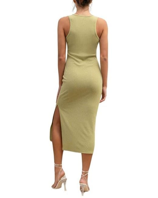 Blu Pepper Green Ribbed Tank Dress