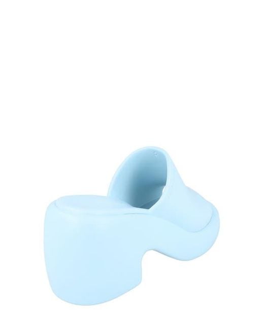 Ferragamo Blue Platform Slide Sandal