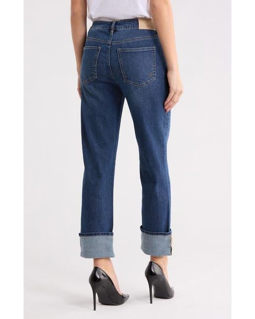 Seven7 Blue High Waist Cuffed Hem Jeans