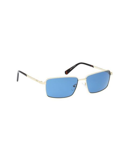 Guess Blue 59Mm Rectangular Sunglasses