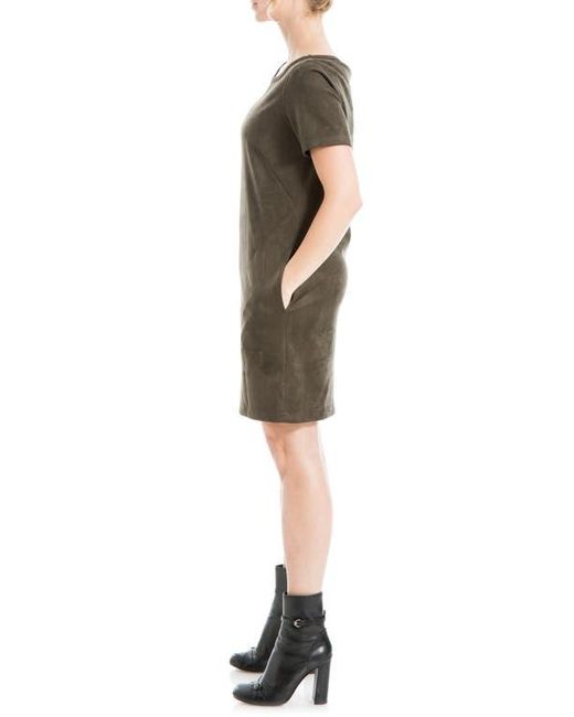 Max Studio Faux Suede Shift Dress in Green Lyst