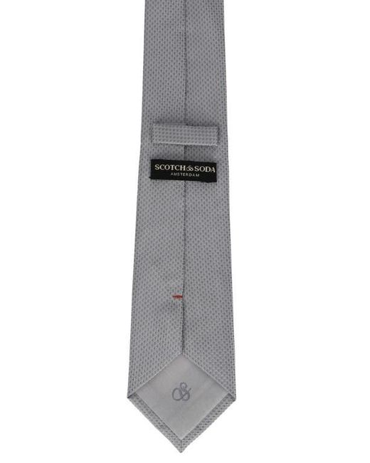 Scotch & Soda Gray Solid Neat Tie for men