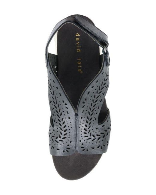 David Tate Black Moda Slingback Platform Wedge Sandal