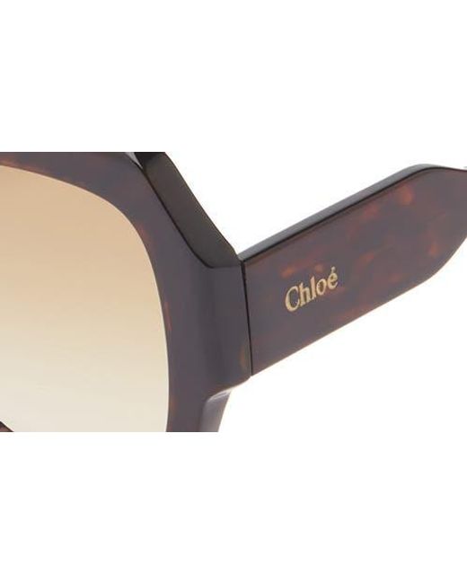 Chloé Brown 56Mm Rectangular Sunglasses