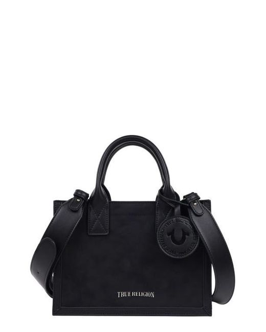 True Religion Black Top Handle Box Tote Bag