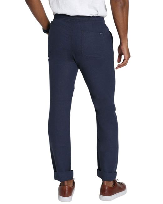 Jachs New York Blue Pull-on Linen Blend Pants for men