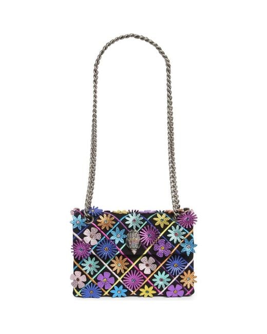 Kurt Geiger Blue Mini Kensington Flowers Convertible Shoulder Bag