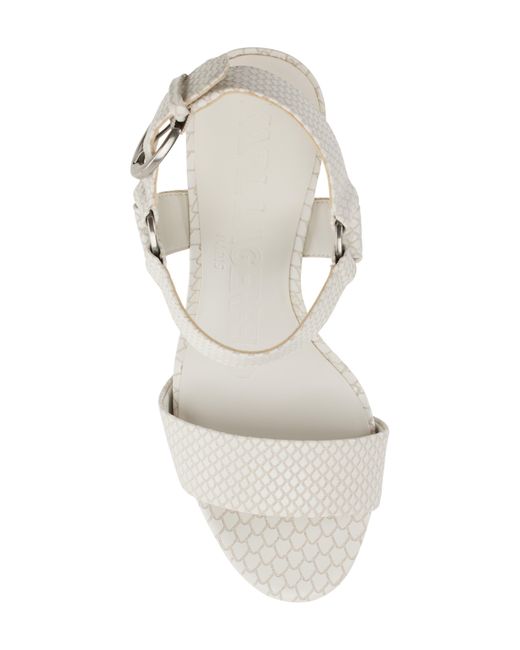 Karl Lagerfeld White Cieone Croc Embossed Sandal