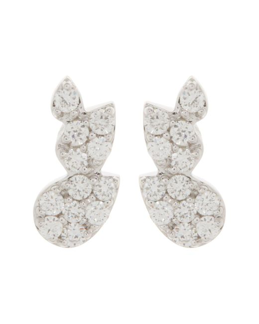 Bony Levy 18k White Gold Graduated Pear Diamond Stud Earrings