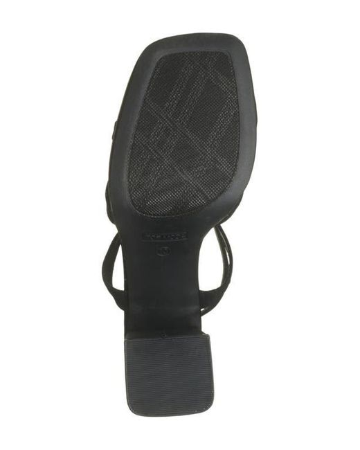 TOP GUY SHOES Black Crystal Bow Block Heel Sandal