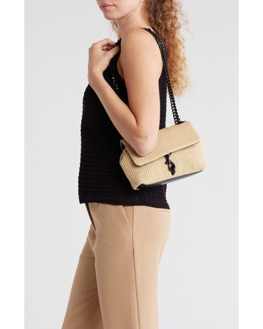 Rebecca Minkoff Natural Woven Flap Crossbody Bag
