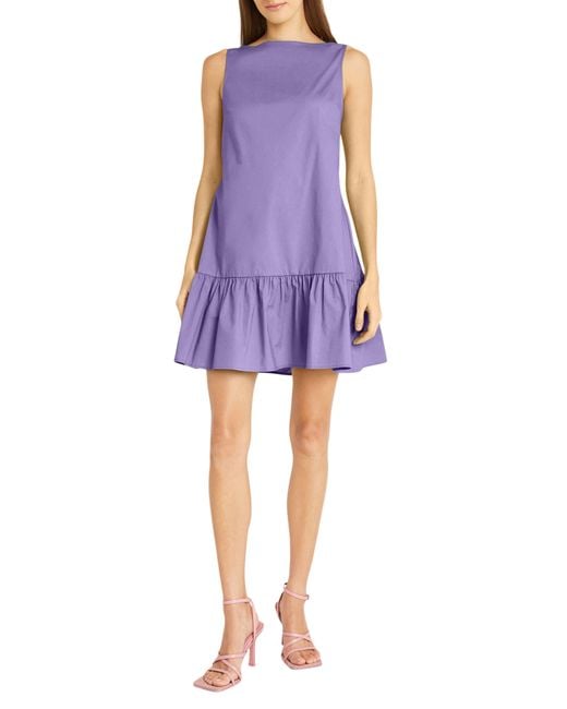 DONNA MORGAN FOR MAGGY Purple Solid Sleeveless Dress