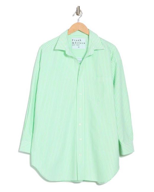 Frank & Eileen Green Mackenzie Stripe Oversize Cotton Button-Up Shirt