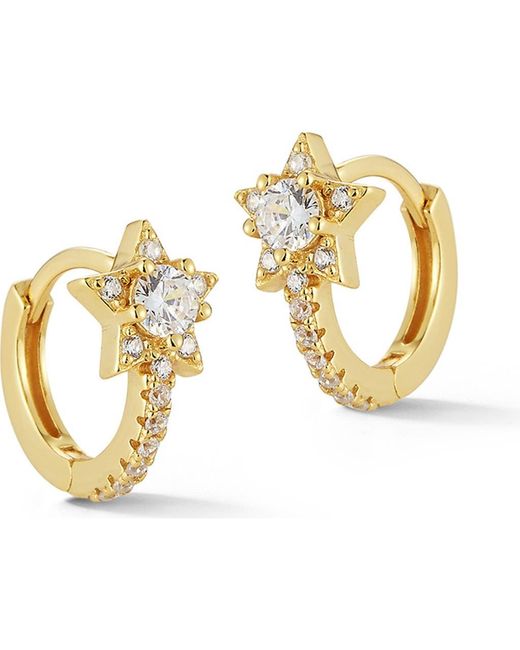 Glaze Jewelry Metallic Star Huggie Hoop Earrings